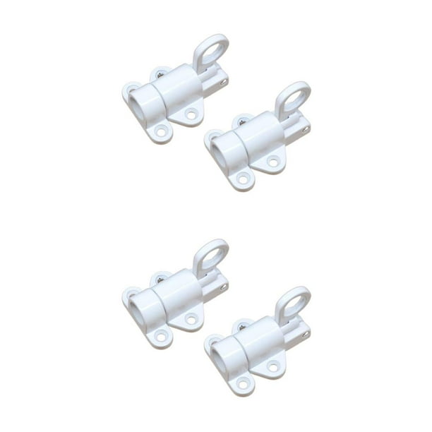 Bearachild 2pcs/set Cabinet Pull Ring Spring Load Hasp Lock Door Automatic 2piezas Blanco 2 piezas
