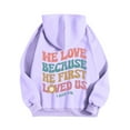 thumbnail image 5 of TYGHBN Women's Letter Print Hoodies Long Sleeved with Pockets Hoodie Athletic Hoodies for Women Long Sleeve Hooded Sweatshirt Women Athletic Zip up Hoodie Women Womens Casual Pullover Tops Zip Front, 5 of 5