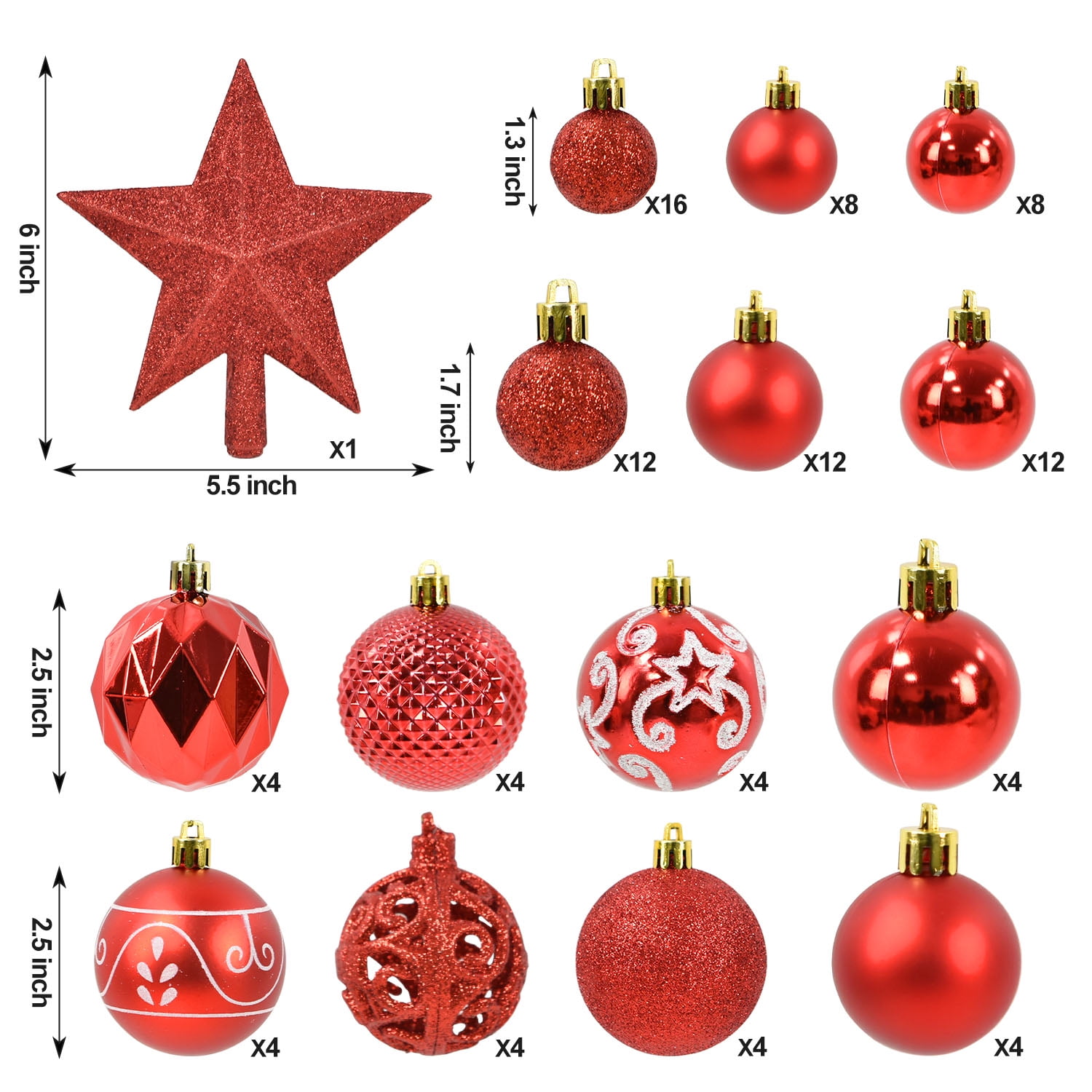 1,2,3 pcs 27-inch Metallic Christmas Ball Ornament - Aluminum Foil Balloon  for Christmas Tree Decoration