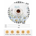 thumbnail image 6 of 15 Inch Round Placemats Set of 4, Daisy Floral Non Slip Heat Insulation PP Table Mats, Spring Country Flower Butterflies Black Plaid Washable Place Mats for Kitchen Dining Party Table Decor, 6 of 7
