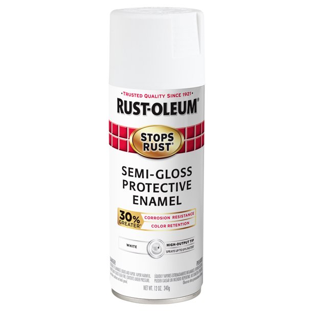 White, RustOleum Stops Rust Advanced SemiGloss Spray Paint, 12 oz