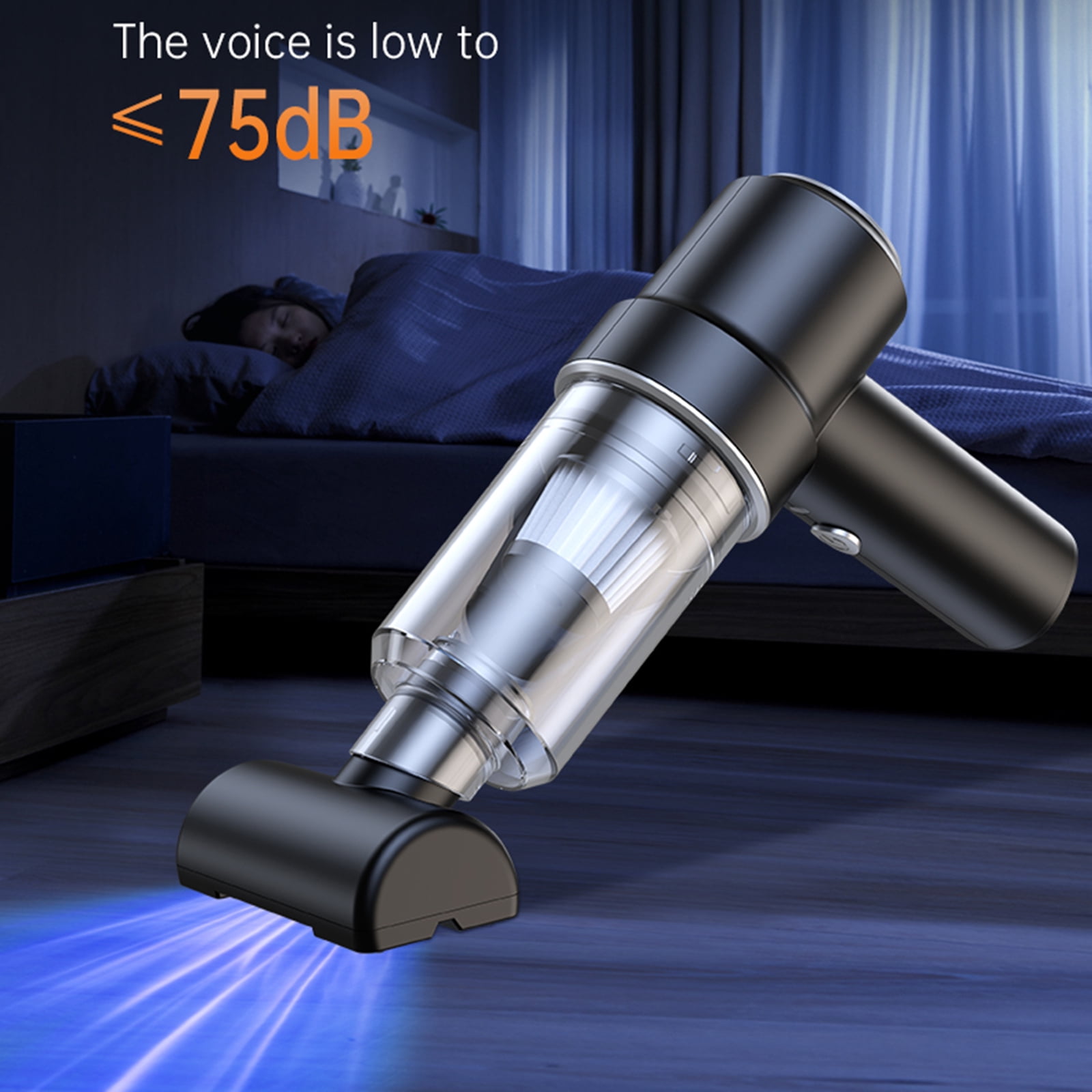 Car Cleaner with LED Light Cordless Compressed Air Duster Handheld Vacuum Keyboard Cleaner for Interior