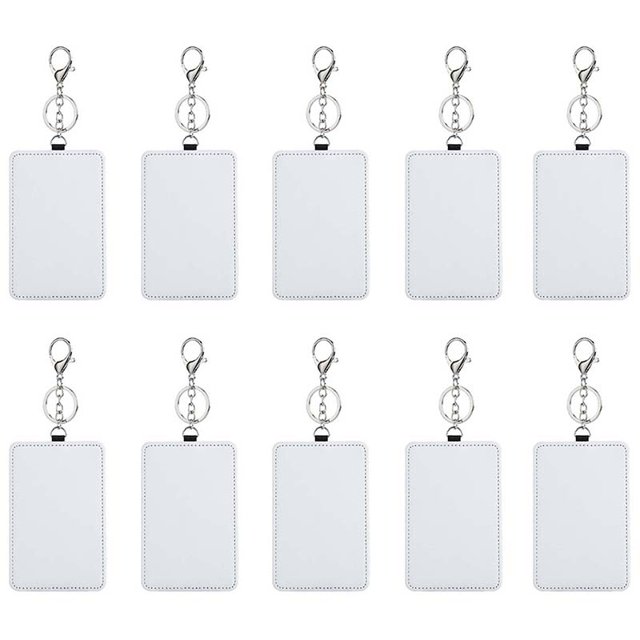10Pcs Colorant Sublimation Rectangle Transport Portable Titulaire de la Carte de Travail Porte-Clé Porte-Carte Imprimable