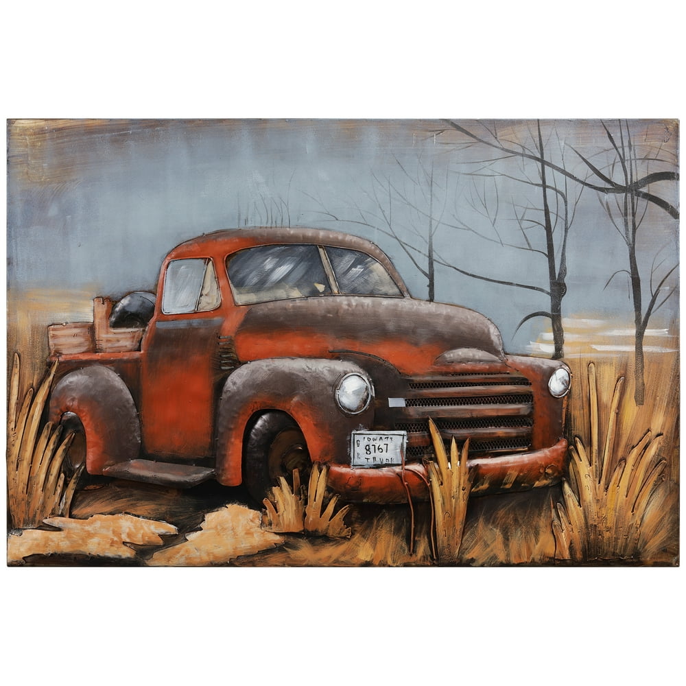 Empire Art Direct Old Chevy Hand Painted 3D Metal Wall Art, 48