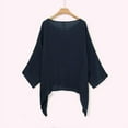 thumbnail image 5 of Sheer Floral Lace Tops, Womens Ladies Casual Plus Size Loose Cotton Linen Solid Color Tops Shirt Blouse Butterfly For Women Long Sleeve Tops T-Shirts Casual Tank Shacket (4XL, Navy) Unbranded, 5 of 5