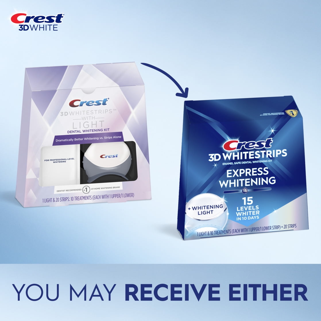 ホワイトニング Crest 3D Whitestrips with Light Crest 3D Whitestrips Supreme Bright, Teeth Whitening Strips