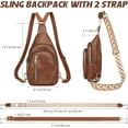 thumbnail image 5 of Sling Bag Crossbody Backpack - 2 in 1 Leather Cross Body Bag Fanny Pack with 2 Removable Straps, 5 of 9
