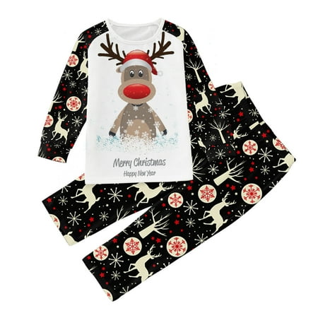 

NECHOLOGY New Years Matching Family Pajamas Kids Children Christmas New Year Family Matching Family Pajamas Christmas Suit Black 5