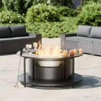 Kullavik 25" Wood-Burning Smokeless Fire Pit with 37" Extension Table - Stainless Steel Outdoor Fireplace ,Wood Burning Fire Pit for Outside