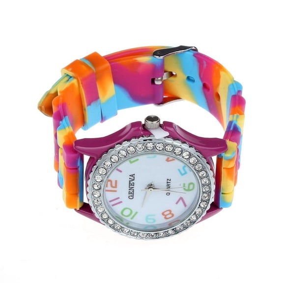 JikouIivo Women Silicone Crystal Bling Analog Digital Quartz Wrist Watch Hot