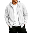 thumbnail image 2 of Bxsruta Mens Zip Up Hoodie Long Sleeve Casual Athletic Jacket with Pockets, 2 of 6