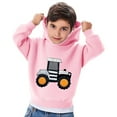 thumbnail image 4 of Trupants Little Girls 3D Tractor Appliqué Hoodie - 5T Pink, Machine Washable Quick-Drying Polyester, Budget-Friendly Walmart, 4 of 5