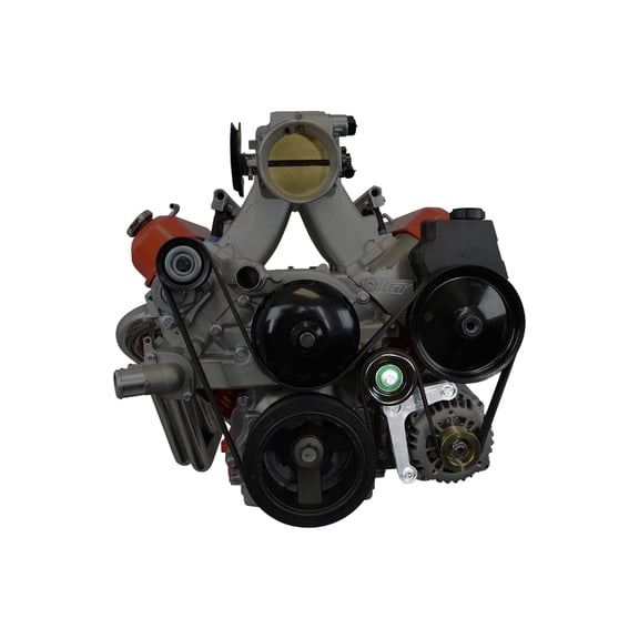 ICT Billet LS Alternator Bracket Complete w/Idler Pulley Factory Low Mount Compatible with Chevy Camaro GTO CNC Machined Aluminum 5.7L 6.0L LS1 LSX LS2 551668-2