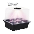 thumbnail image 2 of S SERENABLE Nursery Pot with Light Durability with Humidity Domes Seedling Starter Trays Black 6 Slots, 2 of 9