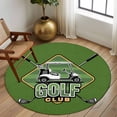 thumbnail image 3 of Round Area Rug 7 Ft, Golf Club Green Washable Non-Slip Circle Carpet for Living Room/Bedroom, Abstract Vintage Golf Sports Low-Profile Large Runner Mat Collection Rugs for Indoor, 3 of 7