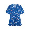 thumbnail image 1 of Blusas De Manga Corta Con Cuello En V De Navidad Para Mujer Blusas De Uniforme De Trabajo De Enfermeras XBTCLXEBCO Dientes Azules;M, 1 of 3