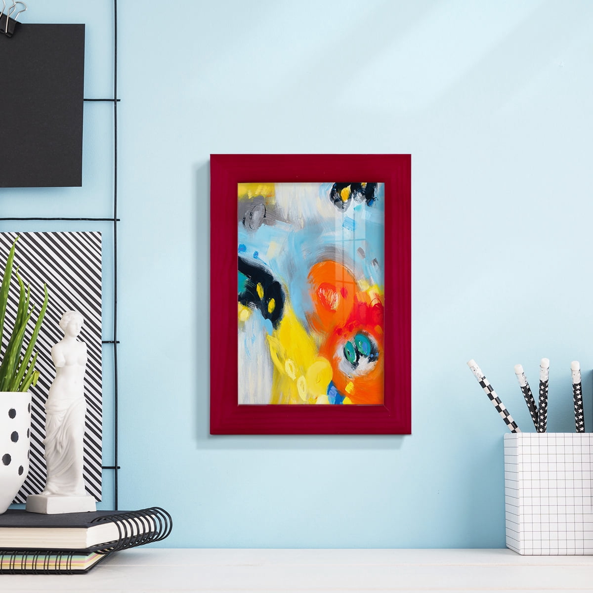 In the Loop II -Framed Print w/glass-Cherry Red