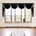 thumbnail image 3 of VOGOL Super Wide European Style Valances, 110 inches Wide Waterfall Valance Curtain for Living Room, 1 Panel Soft Velvet Window Treatment for Kitchen, Black, 3 of 7