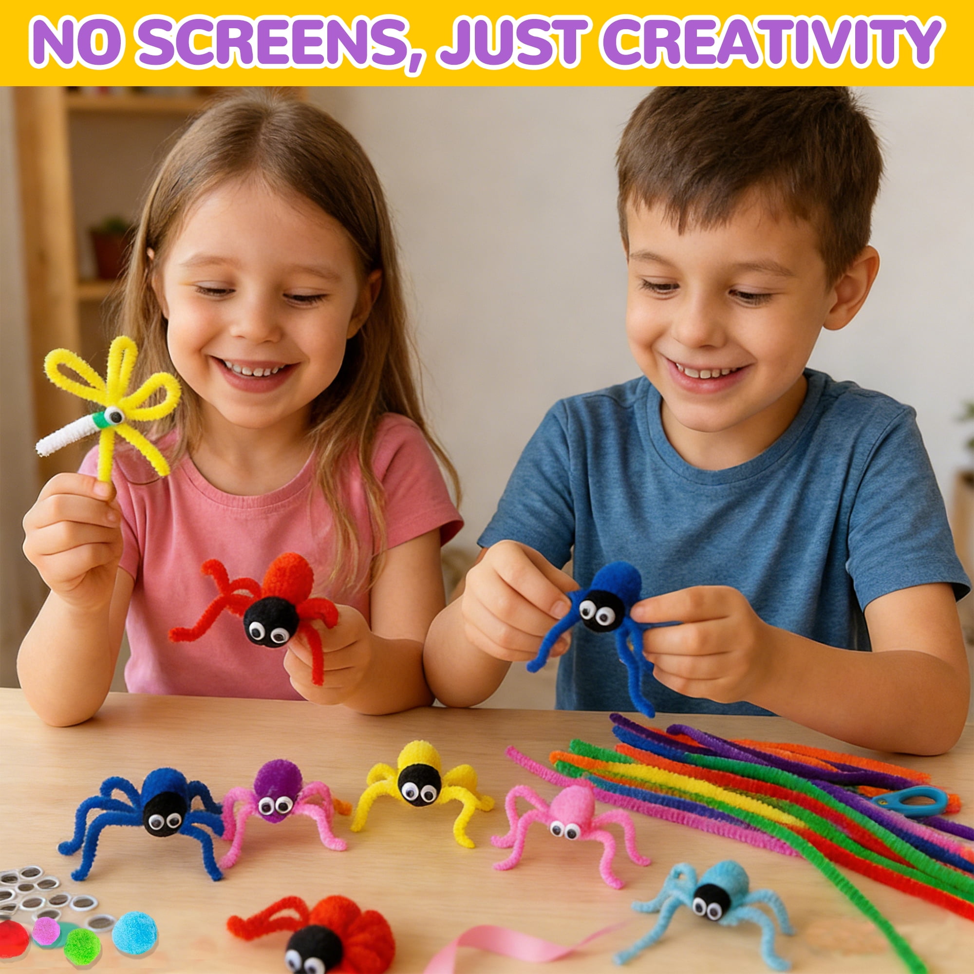 GARITIN Arts and Crafts Supplies for Kids, 1200+Pcs Creative Art Kit for Boys & Girls, DIY Crafting Materials for Home & School Classroom Projects