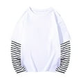 thumbnail image 1 of Toddler Girls Summer Tops Tees Sweatshirt Fall Patchwork Long Sleeve Cotton Blend False Two Piece Striped Top Daily Spring Shirts For Kid 2-3T, 1 of 4