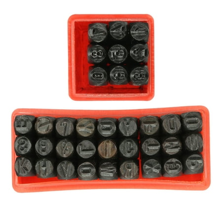 

36pcs 2mm Stamps Letters Alphabet Numbers Punch Set Wood Leather Steel Punch Tool Leather Craft Stamp (27 Letters and 9 Numbers)