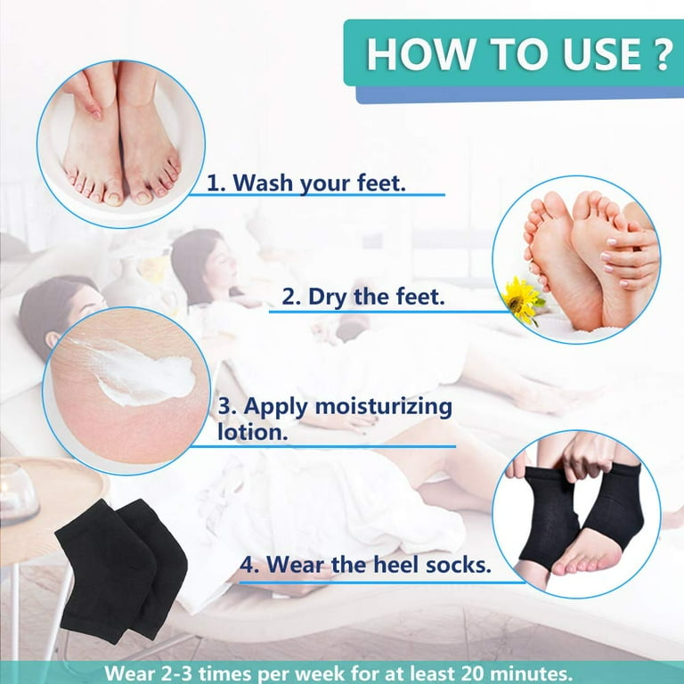 Moisturizing Socks Lotion Gel for Dry Cracked Heels 2 Pack Spa
