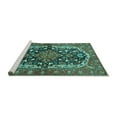 thumbnail image 2 of Ahgly Company Machine Washable Indoor Rectangle Persian Turquoise Blue Traditional Area Rugs, 8' x 10', 2 of 4