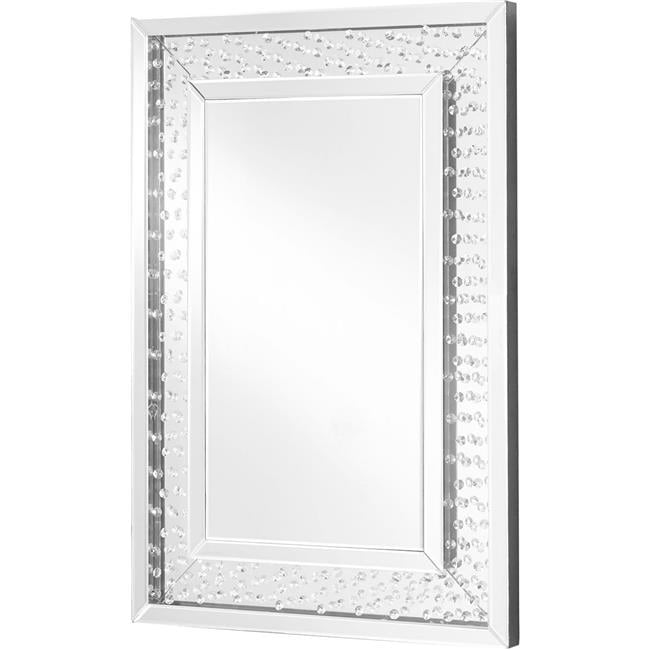 Sparkle 24 in. Contemporary Crystal Rectangle Mirror in Clear
