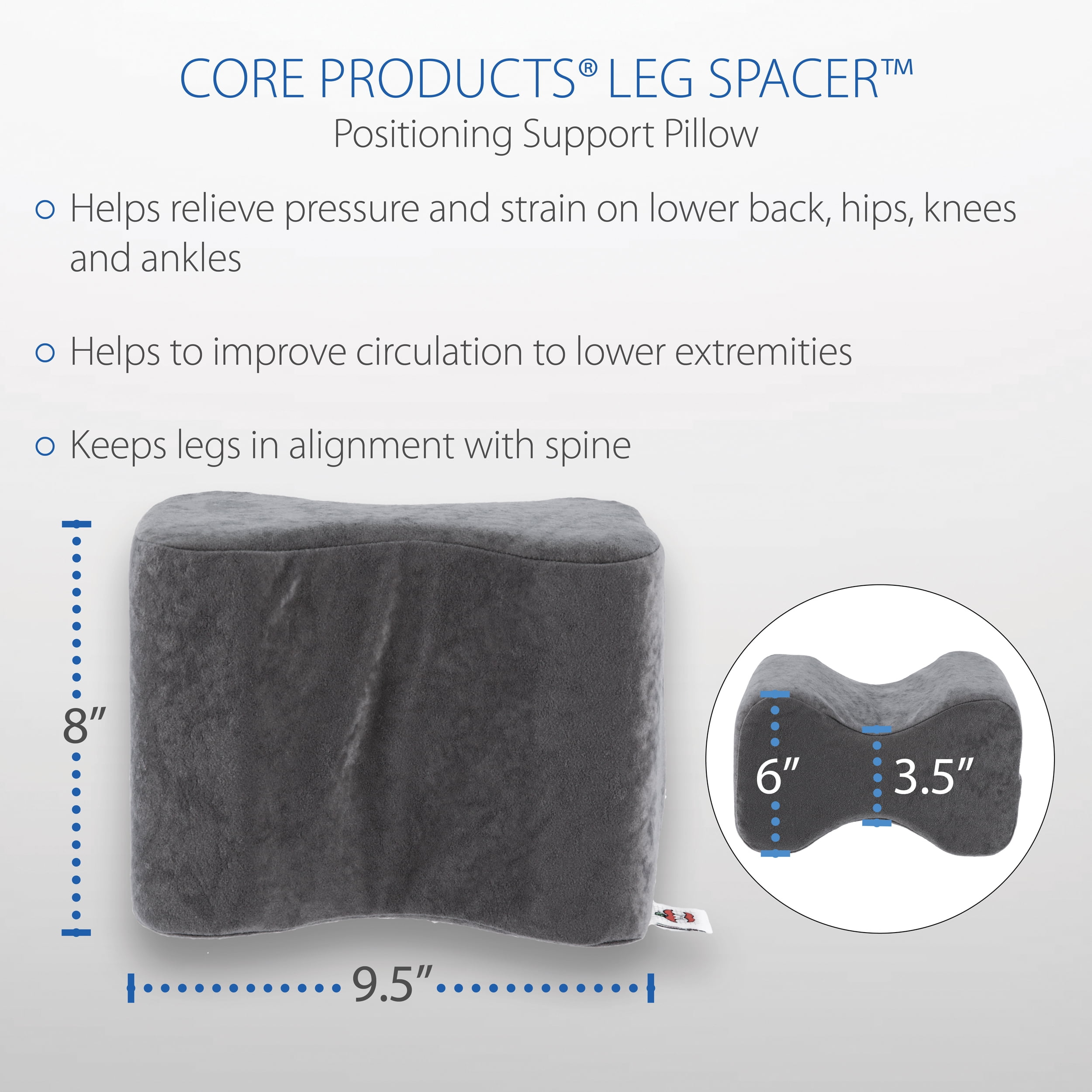 Core Products Leg Spacer Foam Knee Support Pillow, Standard Size, Foam Only