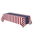 thumbnail image 2 of Cififendec Independence Day Tablecloth, 55.12"×35.43", Red White Blue Stripe & Star Block Print Cover for America 250th Anniversary, 4th of July and BBQ Parties, 2 of 5