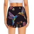 thumbnail image 4 of Uemuo Humming Bird Pattern Women's Athletic Shorts High Waisted Running Shorts with Liner Pockets Gym Elastic Workout Shorts-Small, 4 of 9