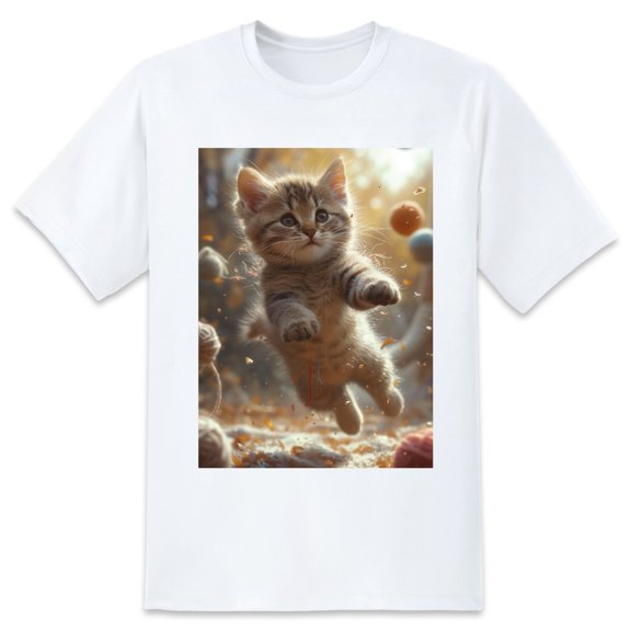 Basic Oversize Tees For WomenCat Loose Boyfriend Shirts Casual Blouse round neck