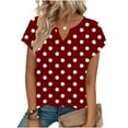 thumbnail image 4 of Ashirexll Short Sleeve Shirts for Women, Fashion V-Neck Short Sleeve Printed T Shirts, 4 of 6