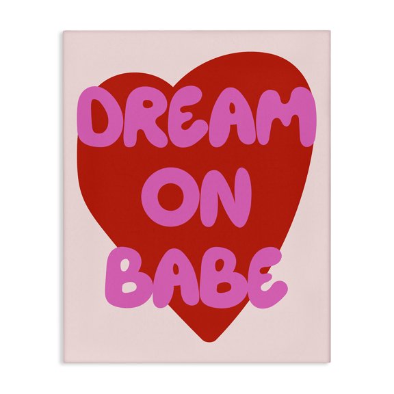 Stupell Industries Modern Dream On Babe Red Heart Canvas Art, 16 x 20, by House of Lulu
