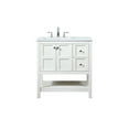 thumbnail image 3 of Elegant Decor Theo 32" Zinc Alloy MDF Single Bathroom Vanity in White, 3 of 8