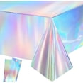 thumbnail image 1 of Glitter Purple Party Table Cloth - 54'' x 108'' - 2 Packs - Disposable Plastic Rectangular Tablecover for Demons/Galaxy/Space/Birthday Themed, 1 of 6