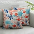 thumbnail image 3 of COMIO  Ocean Seagrass Coral Fish Throw Pillow Covers Soft Square Cushion Pillowcase for Sofa Couch Home Decor, 3 of 5