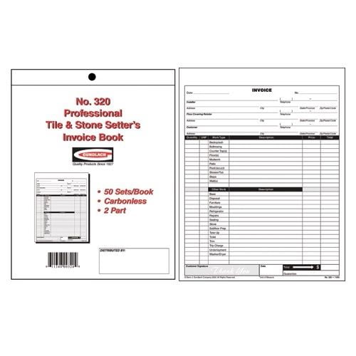 Professional Tile & Stone Setter's Invoice Book
