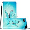 thumbnail image 2 of Wallet Case for iPhone SE 2022/2020, for iPhone 8/iPhone 7 with Colorful Painting PU Leather Magnetic Flip Cover, Soft TPU Shockproof Card Slots Holder Kickstand Protective Case,Blue Butterfly, 2 of 8