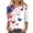 White-05, variant on Women Patriotic Top Red White Blue Shirt 3/4 Sleeve Plus Size Print Loose Crew Neck Blouse Fashion Casual Comfort S-5XL