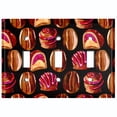 thumbnail image 2 of Metal Light Switch Wall Plate Outlet Cover (Coffee Mocha Candy Bean Toffee Swirl Black Heart - Triple Toggle), 2 of 2