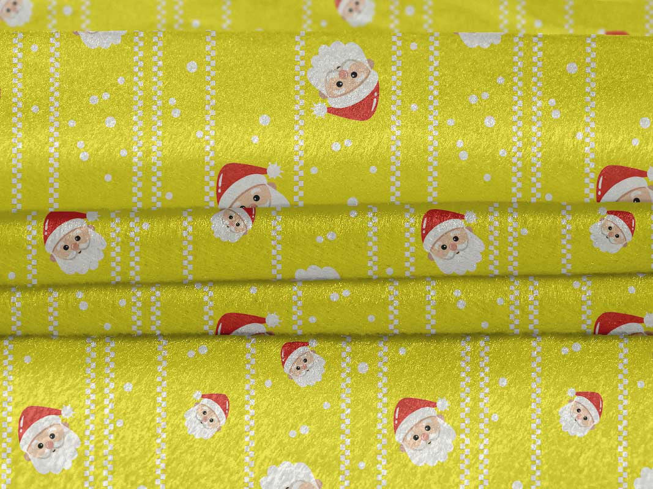oneOone Velvet Yellow Fabric Merry Christmas Dress Material Fabric Print Fabric By The Yard 58 Inch Wide