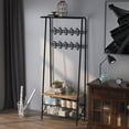 thumbnail image 4 of Hall Tree with Bench – 4-in-1 Rustic Entryway Organizer – 5 Hooks, Shoe Rack & Coat Rack – 200 lb Seat – Space-Saving – MDF & Steel – 70"H, 4 of 114