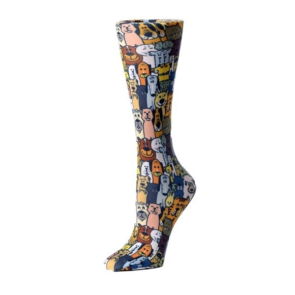 Cutieful Women's Therapeutic Graduated 8-15 mmHg Compression Socks, Dapper Dogs, Shoe Sizes 5-11