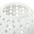 thumbnail image 4 of DecMode 9" x 18" White Ceramic Decorative Jars with Geometric Cutout Design and Lid, 1-Piece, 4 of 8