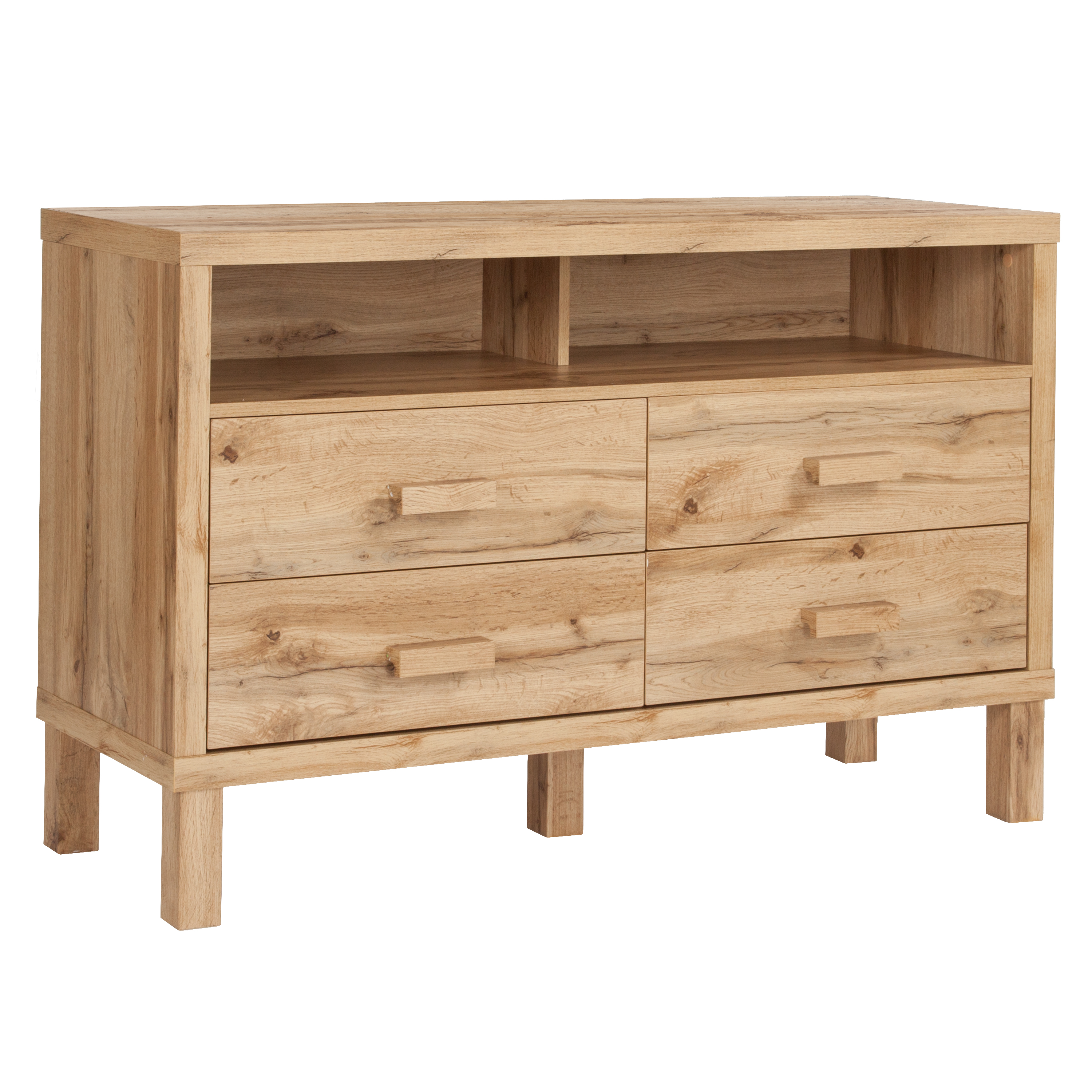 Flash Furniture Heritage Collection 4 Drawer Dresser with Open Storage