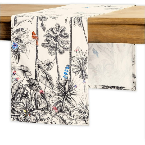 Camino de mesa Maison d' Hermine Camino de mesa 100% algodón Caminos de mesa decorativos Hogar Boda Buffet y Camping Amazonia (una sola capa) - Acción de Gracias/Navidad (14.50"x60"")