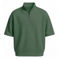 thumbnail image 5 of Waffle Polo Shirts for Men Summer Casual Fashion Short Sleeve Stand Collar Quarter Zip Pullover Plain Tshirts, 5 of 5