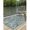 thumbnail image 3 of Unique Loom Outdoor Safari Collection Area Rug - Savanna (6' 1" x 9' Rectangle Navy Blue and Ivory/Ivory), 3 of 8