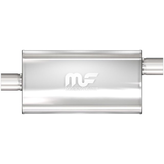 Magnaflow Performance Exhaust Muffler 12586 Single 2-1/2 Inch Center Inlet; Single 2-1/2 Inch Offset Outlet; 22 Inch Body/28 Inch Overall Length